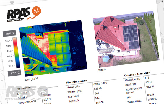 RPAS Inspect - Inspekcje termowizyjne fotowoltaiki generowanie raportów RPAS ANALYTICS - RPAS HUB